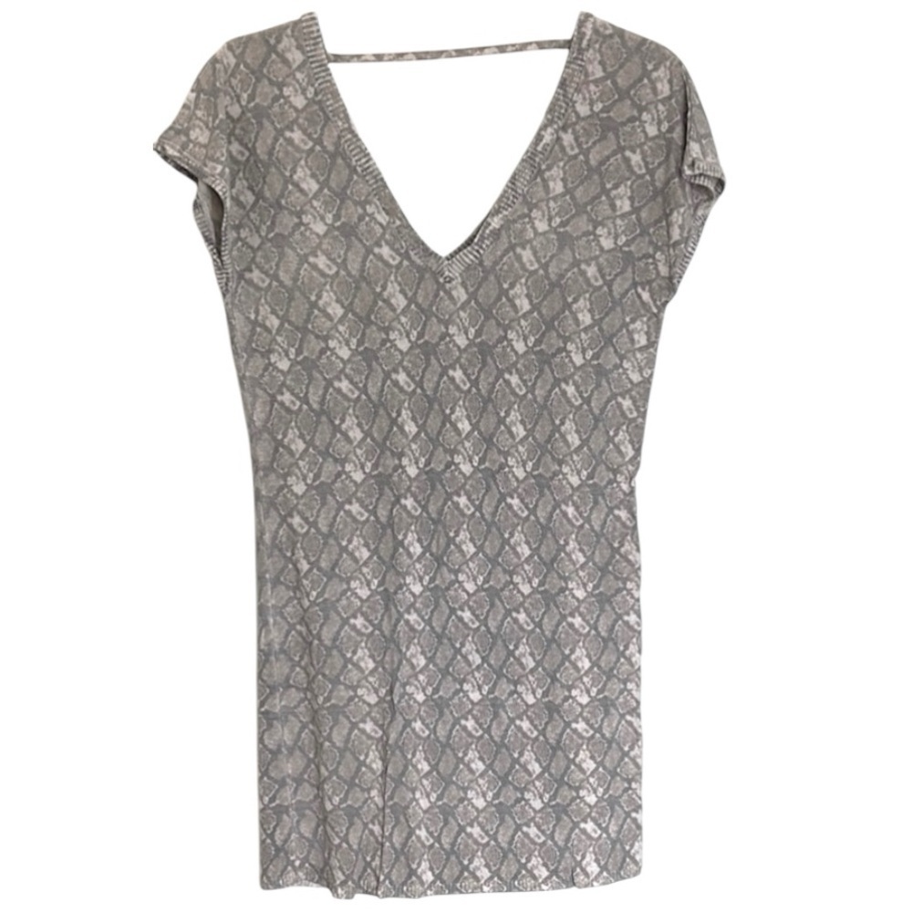 LinQ Los Angeles Mineral Bamboo Knit V-neck Mini Dress Size S